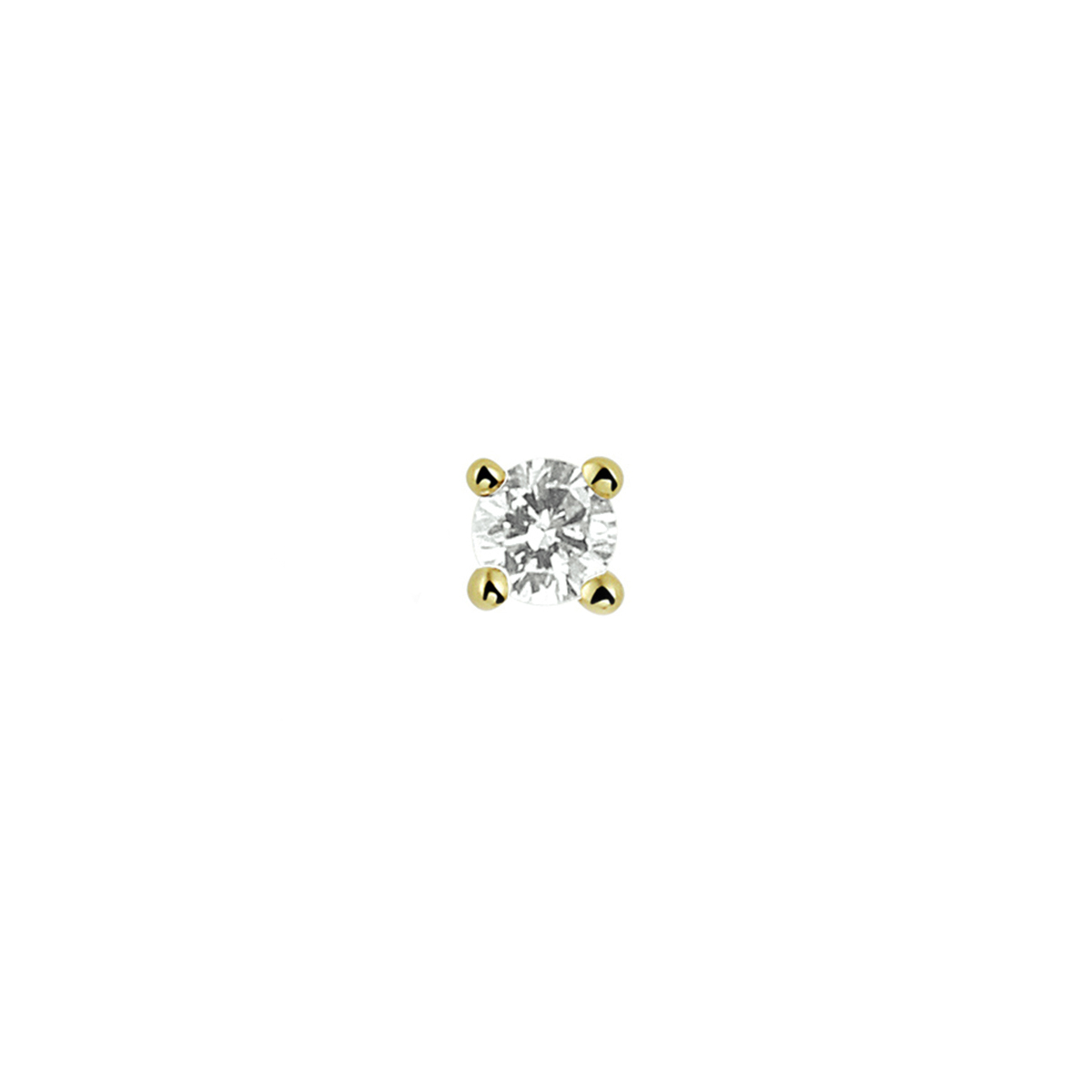 14k Geelgouden oorknop uitgevoerd met schitterend diamant. Deze oorsieraden worden per stuk verkocht ipv per paar.