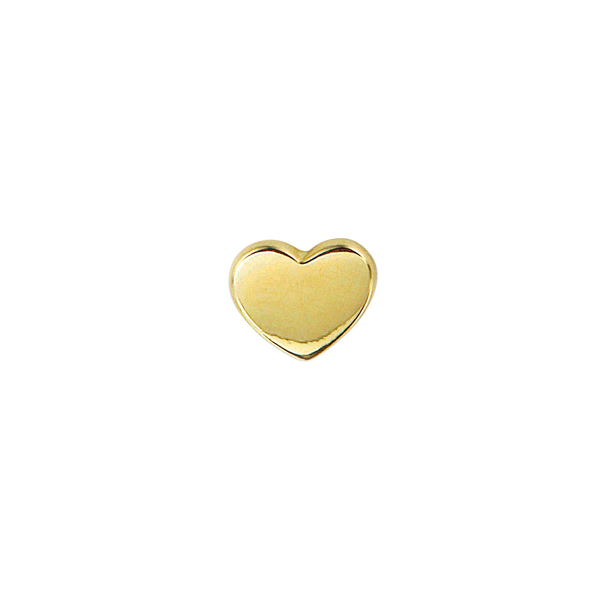 14k Geelgouden oorknop uitgevoerd in de vorm van een hart. De oorknop heeft een afmeting van 4x4.5mm. Deze oorsieraden worden per stuk verkocht ipv per paar.