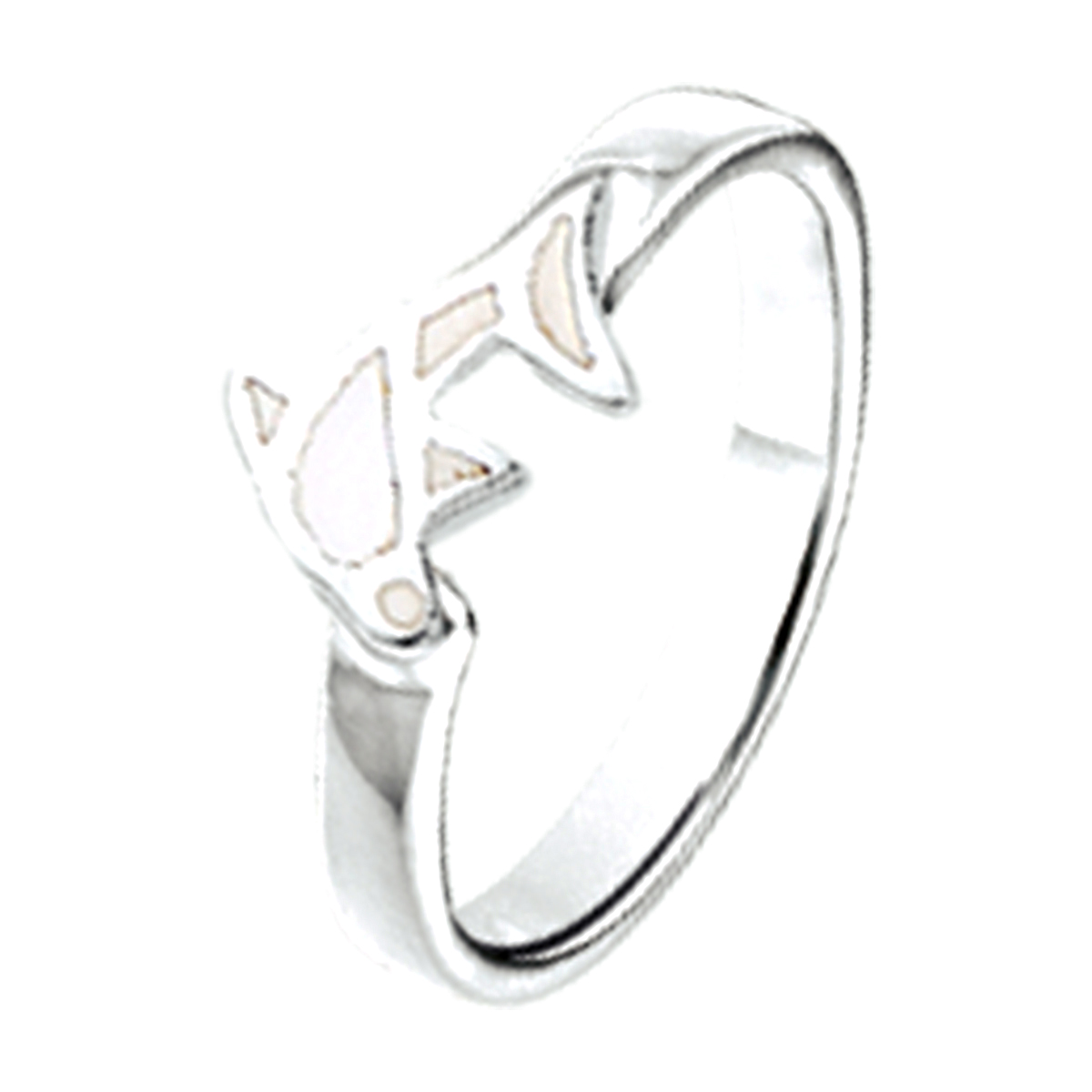 ring dolfijn zilver wit