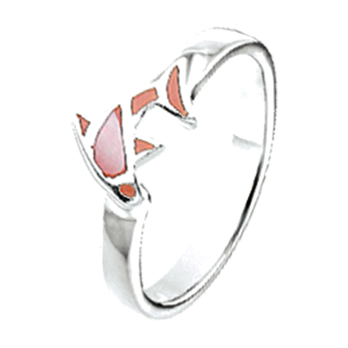 ring dolfijn zilver wit