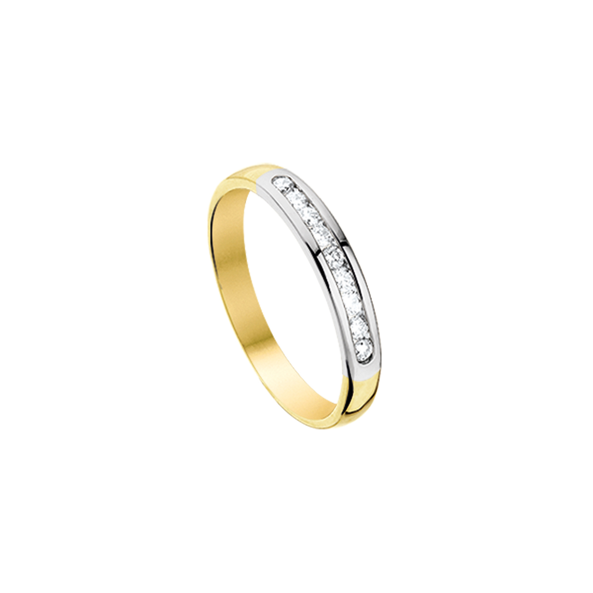 ring diamant 0.35ct p1 14K bicolor goud geel/wit