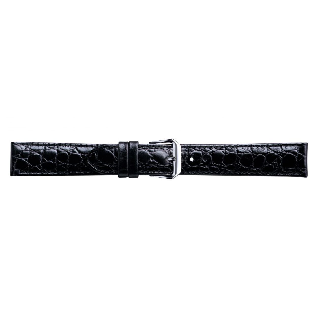 Een mooie horlogeband van het merk Condor gemaakt van leer. De kleur van deze horlogeband is zwart. De breedte is 18mm.