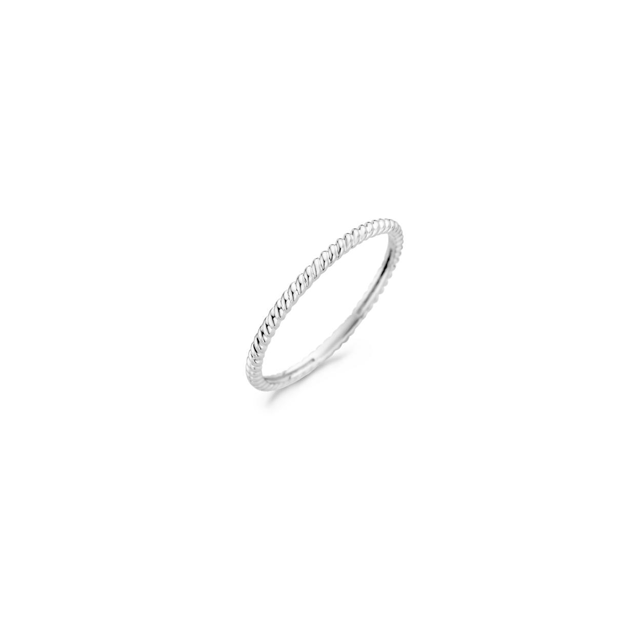 Blush ring 14k witgoud gedraaid motief