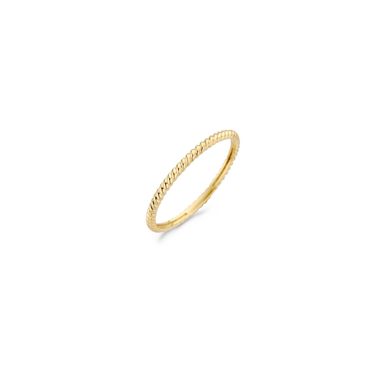 Blush minimalistische damesring 14k geelgoud met een gedraaid motief.