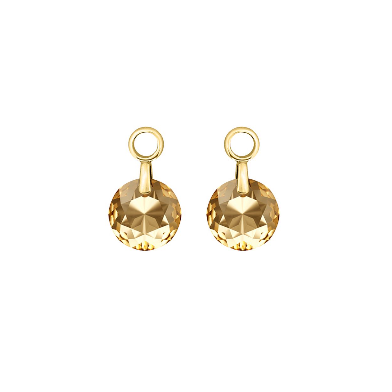 My imenso zilveren creoli Tonda crystal golden shadow 12-2172-1 
deze kunnen aan oorringen gehangen worden.