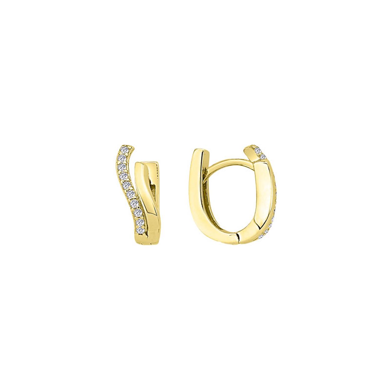 MY iMenso Creoli oorringen "Riccio CZ 14mm" 925/goud verguld)