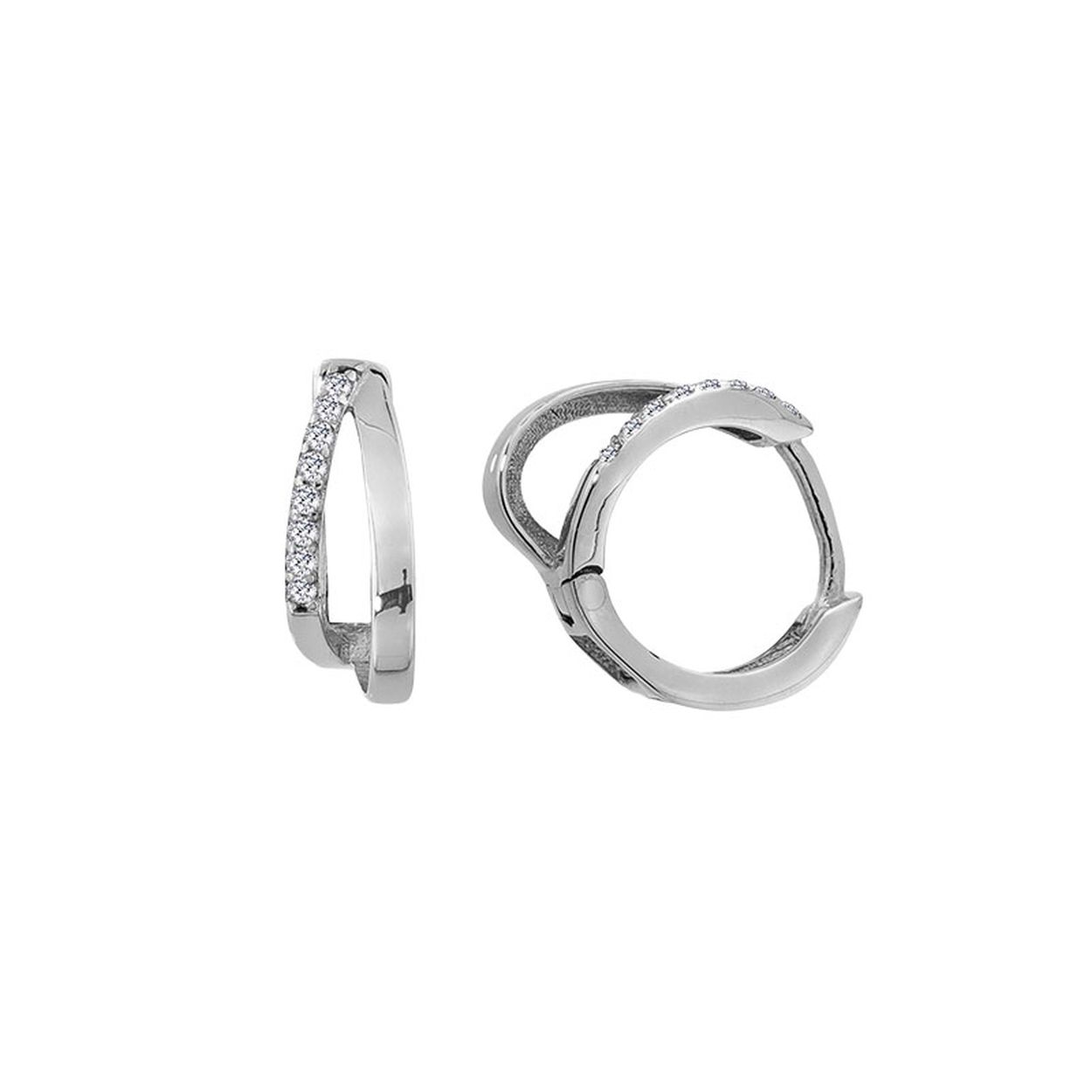 MY iMenso Creoli creol "Frivolo CZ 16,5mm" (925/rhodium verguld)