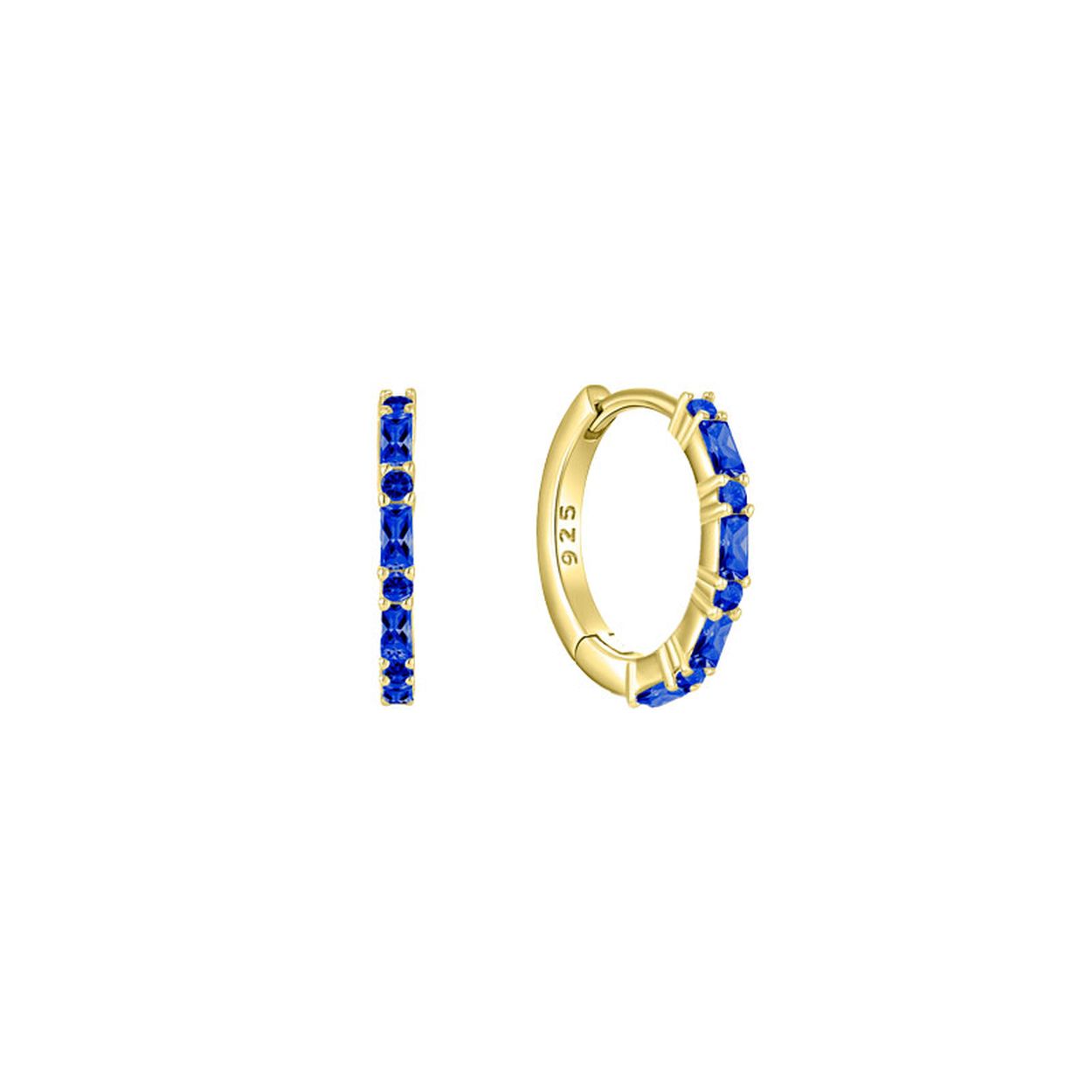 MY iMenso Creoli creol "Baquette black CZ 16mm" (925/goud verguld)