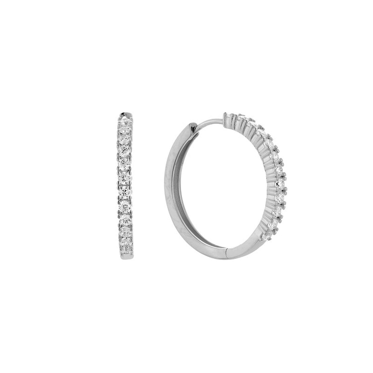 MY iMenso Creoli creol "Grandino CZ 21,5mm" (925/rhodium verguld)
