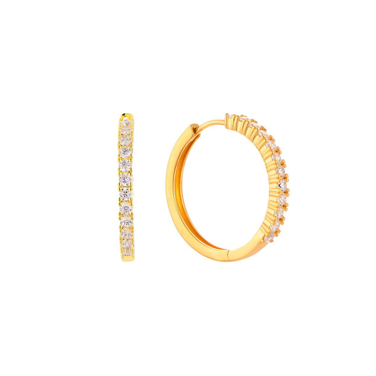 MY iMenso Creoli creol "Grandino CZ 21,5mm" (925/goud verguld)