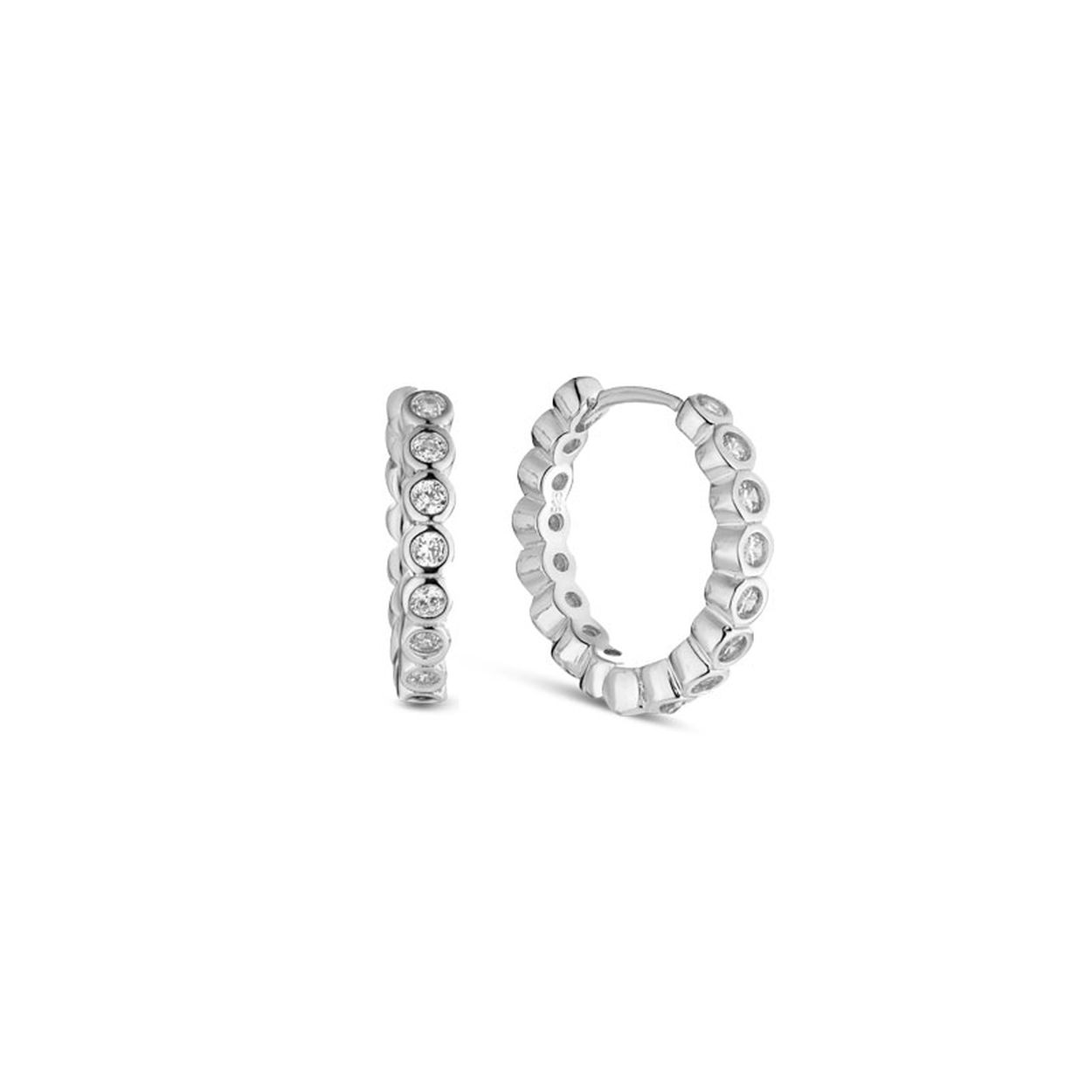 MY iMenso Creoli creol "Dotti CZ 17,5mm" (925/rhodium verguld)