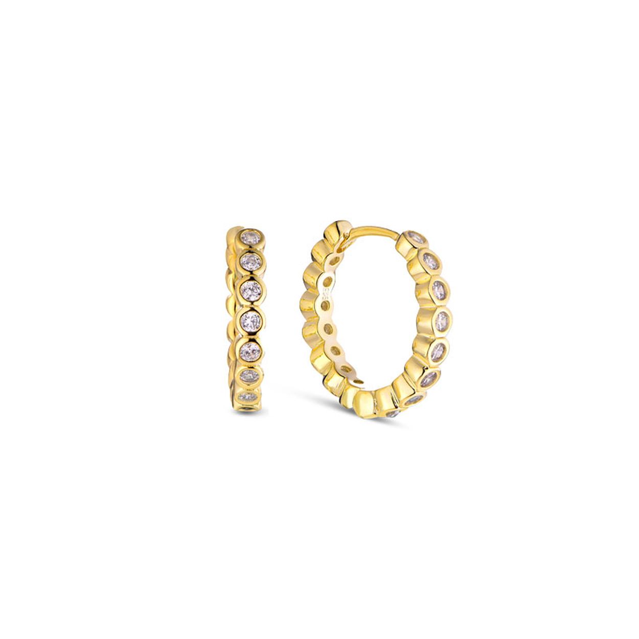MY iMenso Creoli creol "Dotti CZ 17,5mm" (925/goud verguld)