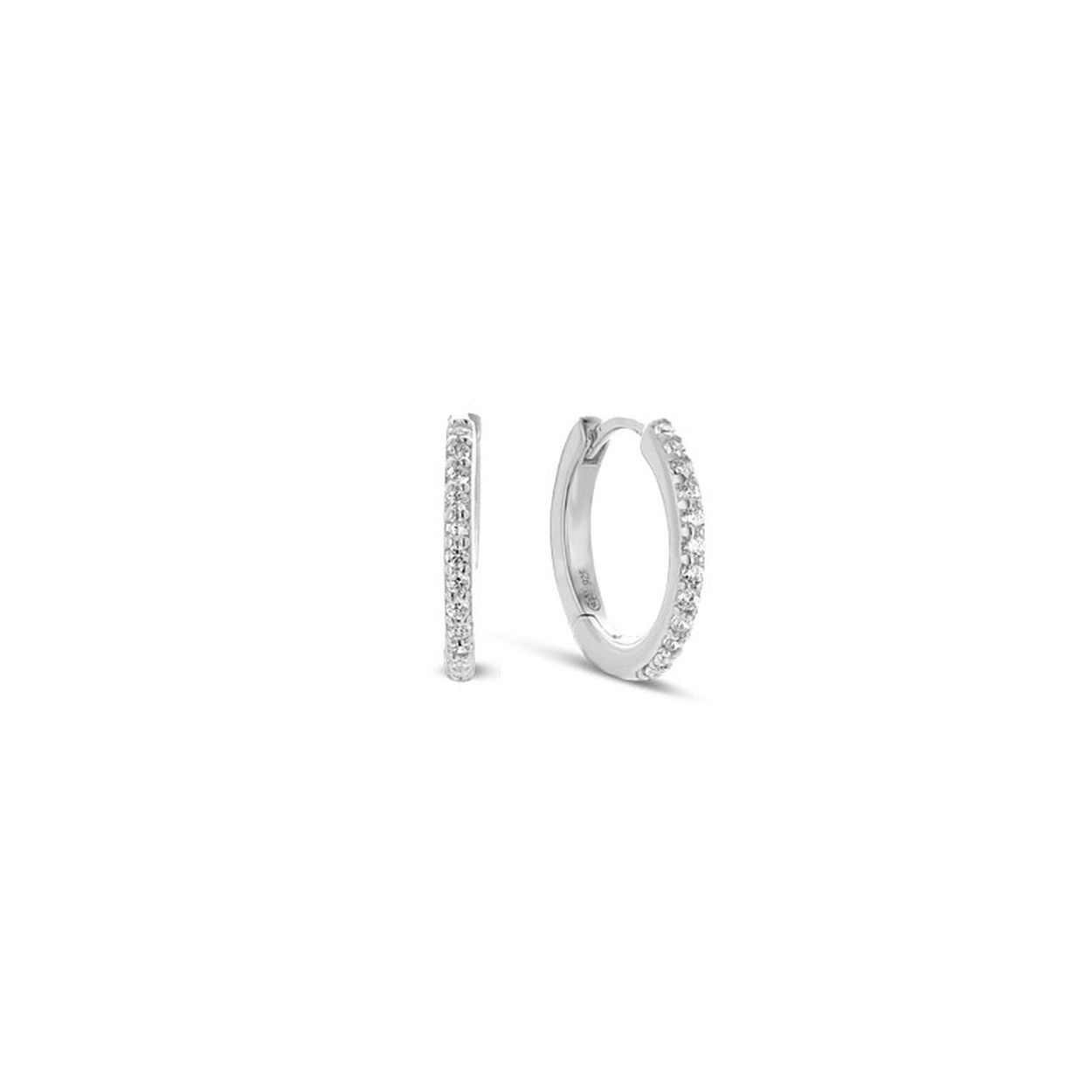 MY iMenso Creoli creol "Piccoletto CZ 13mm" (925/rhodium verguld)