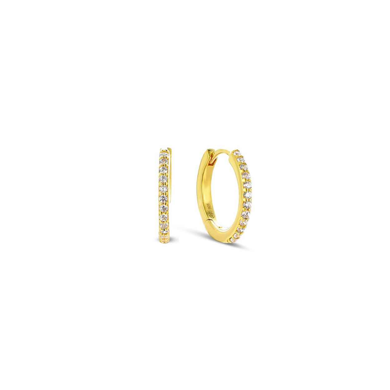 MY iMenso Creoli "Piccoletto CZ 13mm" (925/goud verguld)