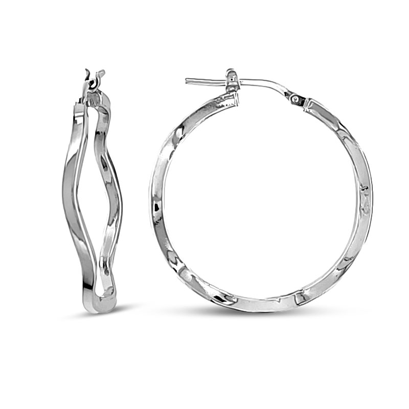 MY iMenso Creoli earring "Corvo Liscio 29mm" (925/Erhod-plated)
