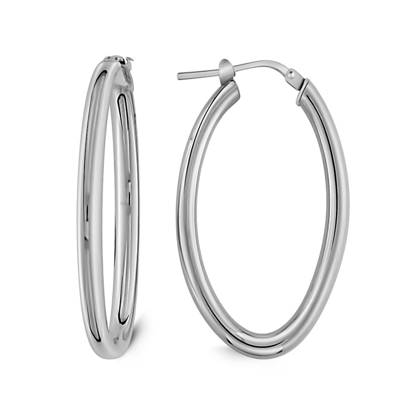 MY iMenso Creoli earring "Ovale" 40mm (925/rhod-plated)