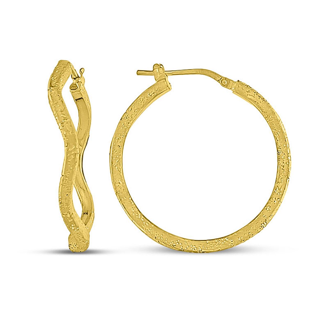 MY iMenso Creoli oorringen "Corvo Diamante 29mm" (925/goud verguld)
