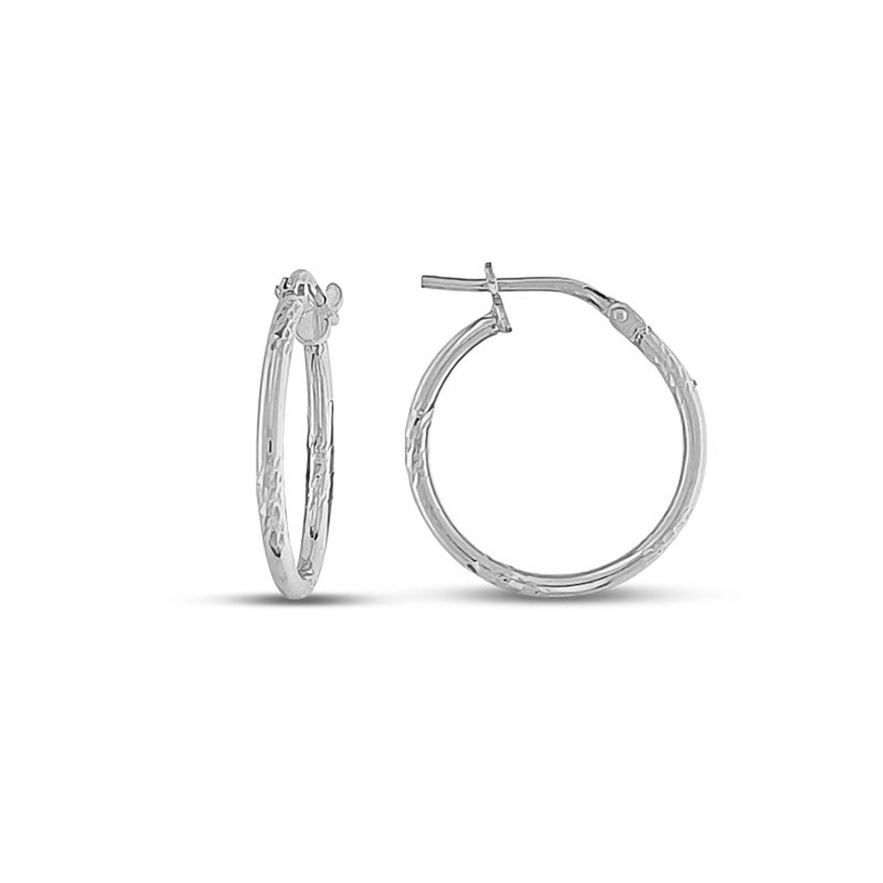 MY iMenso Creoli oorringen "Graffiato 18mm" (925/rhodium verguld)