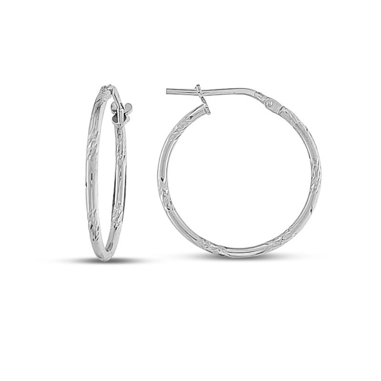 MY iMenso Creoli oorringen "Graffiato 23mm" (925/rhodium verguld)
