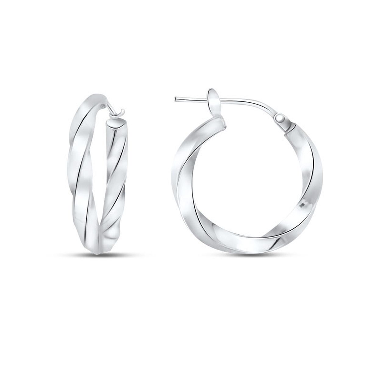 MY iMenso Creoli oorringen "Girella 21mm" (925/rhodium verguld)