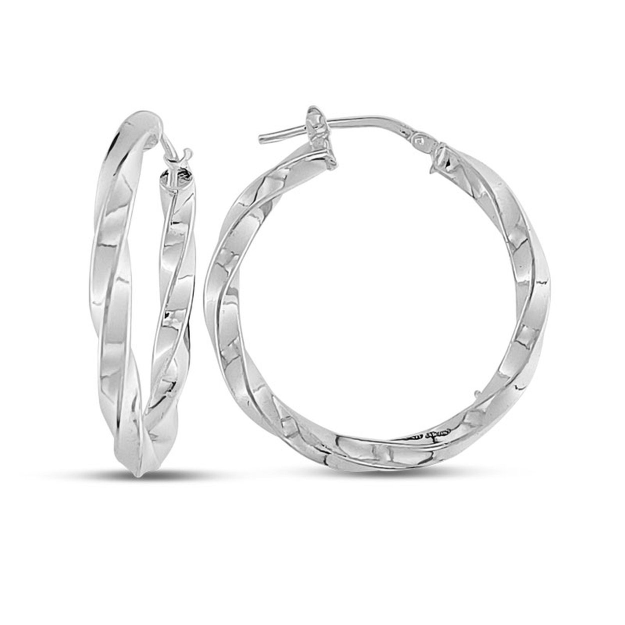 MY iMenso Creoli oorringen "Girella 30mm" (925/rhodium verguld)