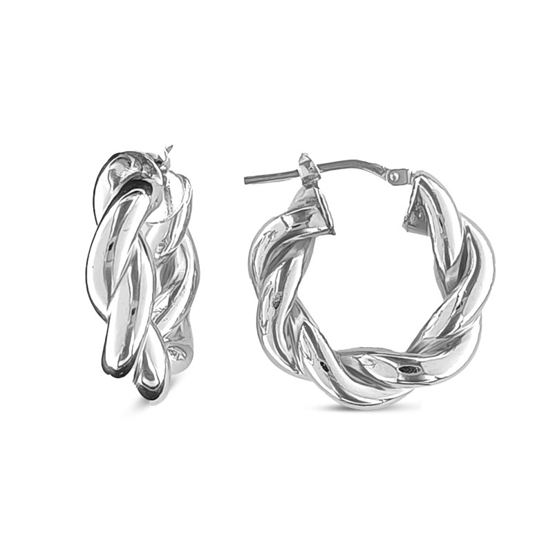 MY iMenso Creoli earring "Ondulato 23mm" (925/rhod-plated)