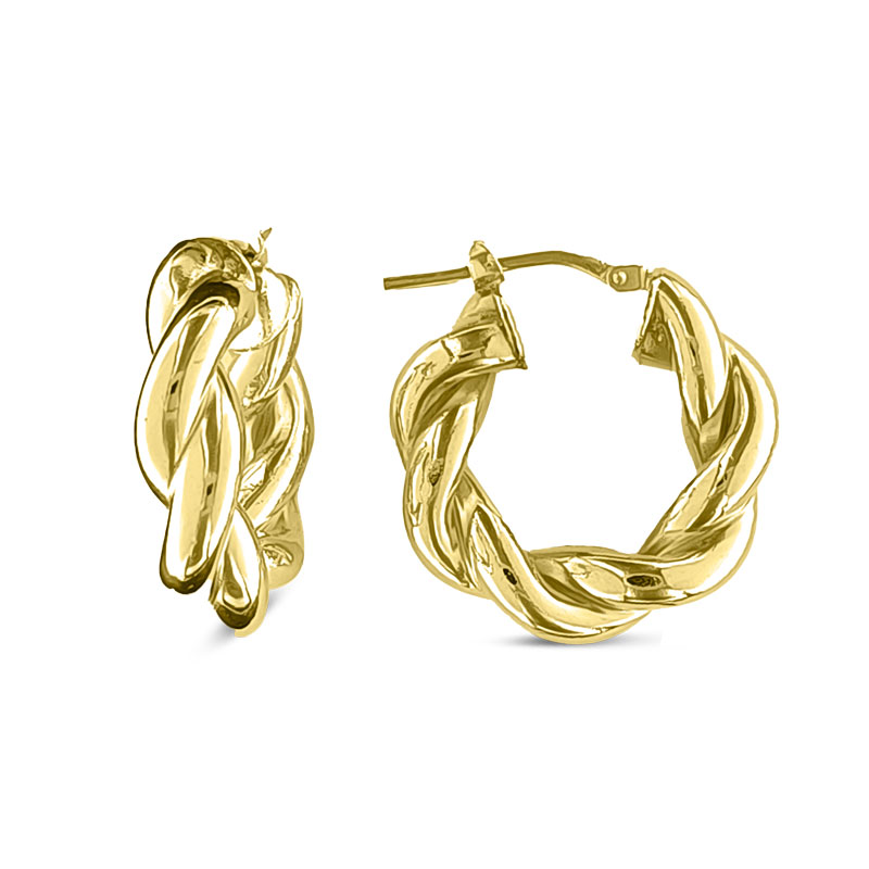 MY iMenso Creoli earring "Ondulato 23mm" (925/1Mgold-plated)