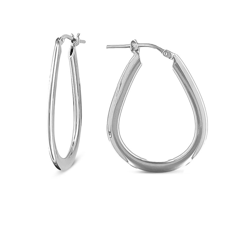 MY iMenso Creoli earring "Ovali Piatto 30mm" (925/rhod-plated)