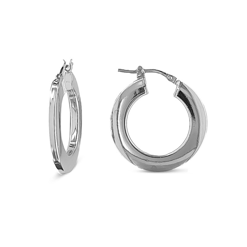 MY iMenso Creoli earring "Tondo Piatto 21mm"  (925/rhod-plated)