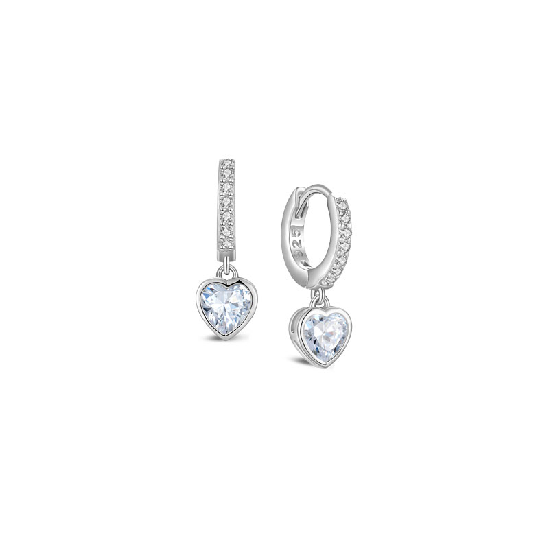 MY iMenso Creoli creol "Heart white CZ 18mm" (925/rhod-plated)