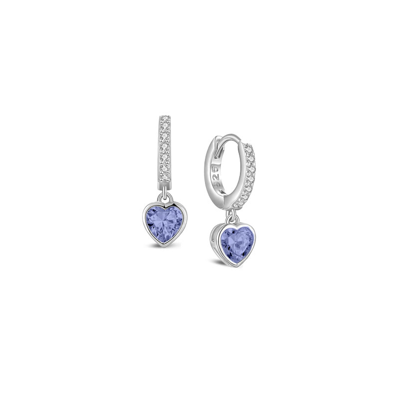 MY iMenso Creoli creol "Heart blue CZ 18mm" (925/rhod-plated)