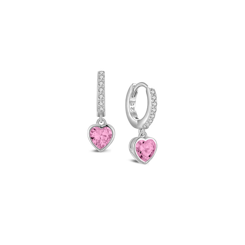 MY iMenso Creoli creol "Heart pink CZ 18mm" (925/rhod-plated)