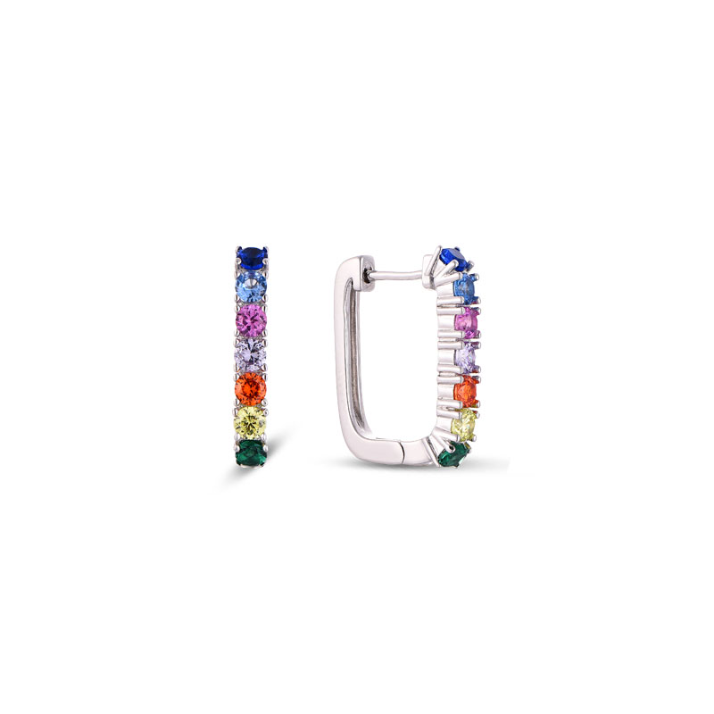 MY iMenso Creoli creol "Piazza rainbow CZ 17mm" (925/rhod-plated)