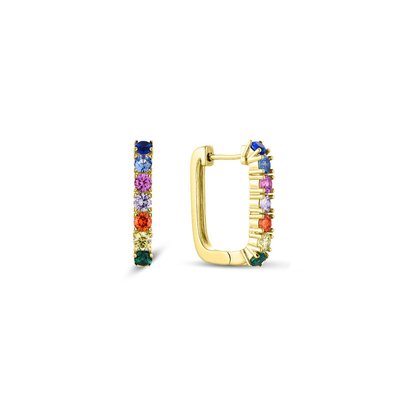 MY iMenso Creoli creol "Piazza rainbow CZ 17mm" (925/1Mgold-plated)