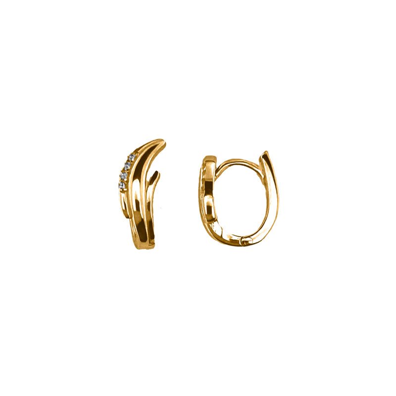 MY iMenso Creoli creol "Piegato 15mm" (925/1Mgold-plated)
