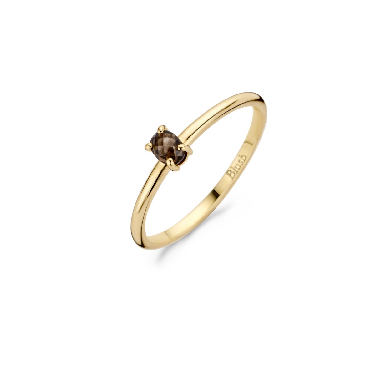 Blush Ring 1204YSQ - Geel goud met Smokey Quartz (14krt.) - Maat 54
