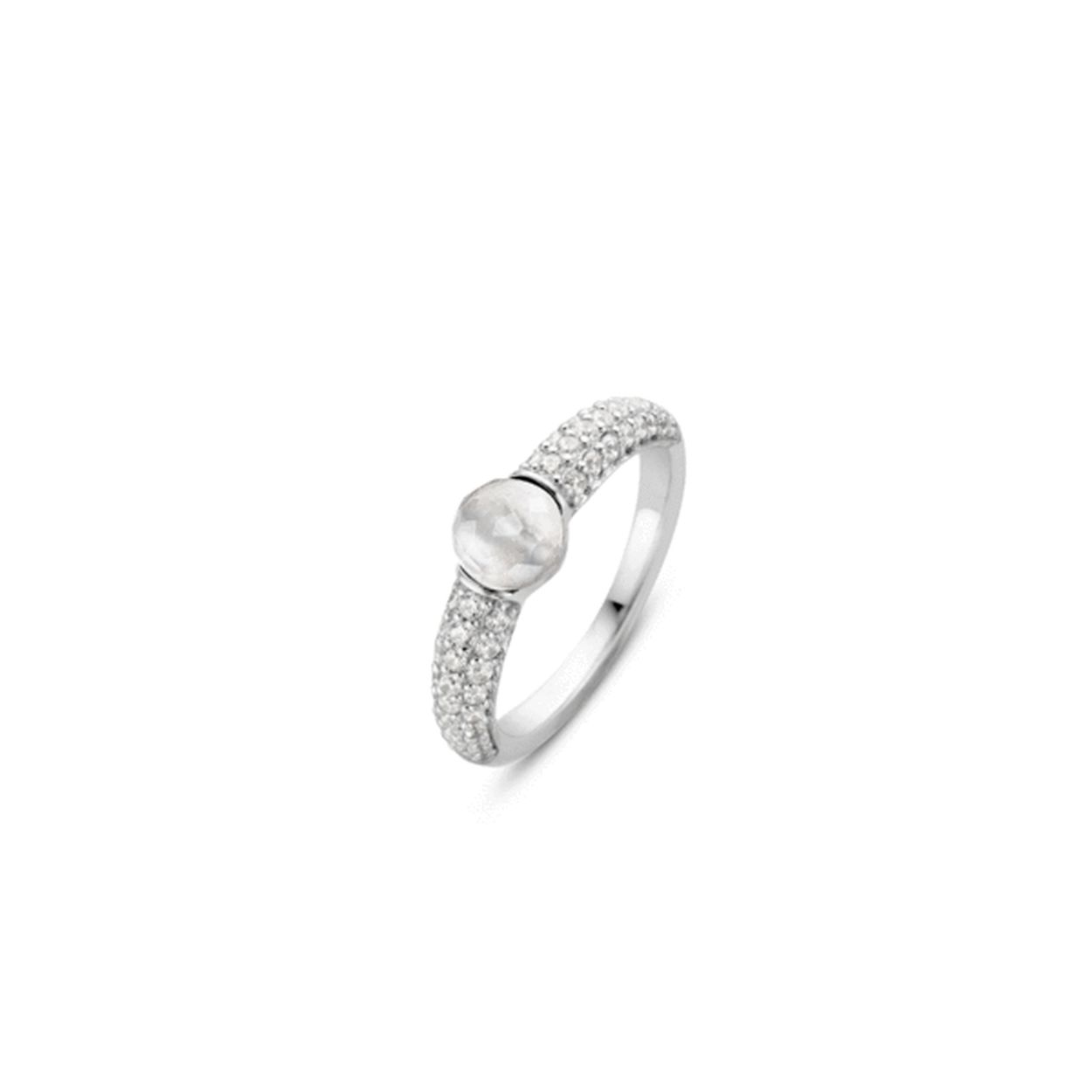 Zilveren ring met imitatie parel 12112MW