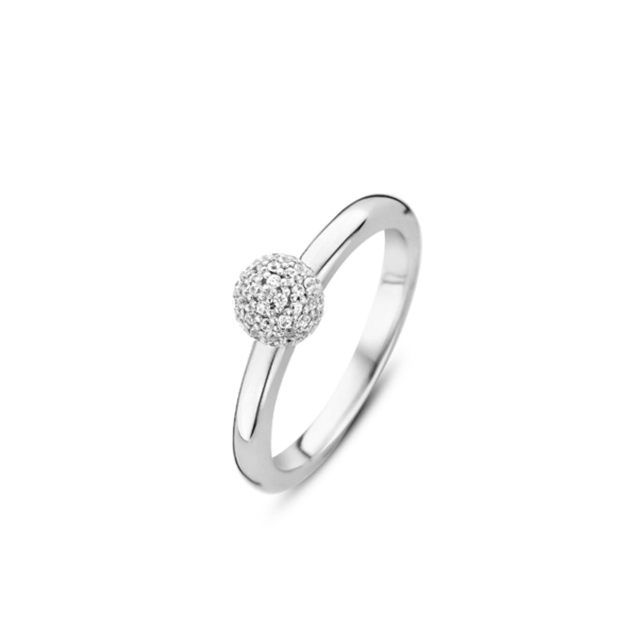 Ti Sento - Zilveren damesring met zirconia kop - 12129ZI/54