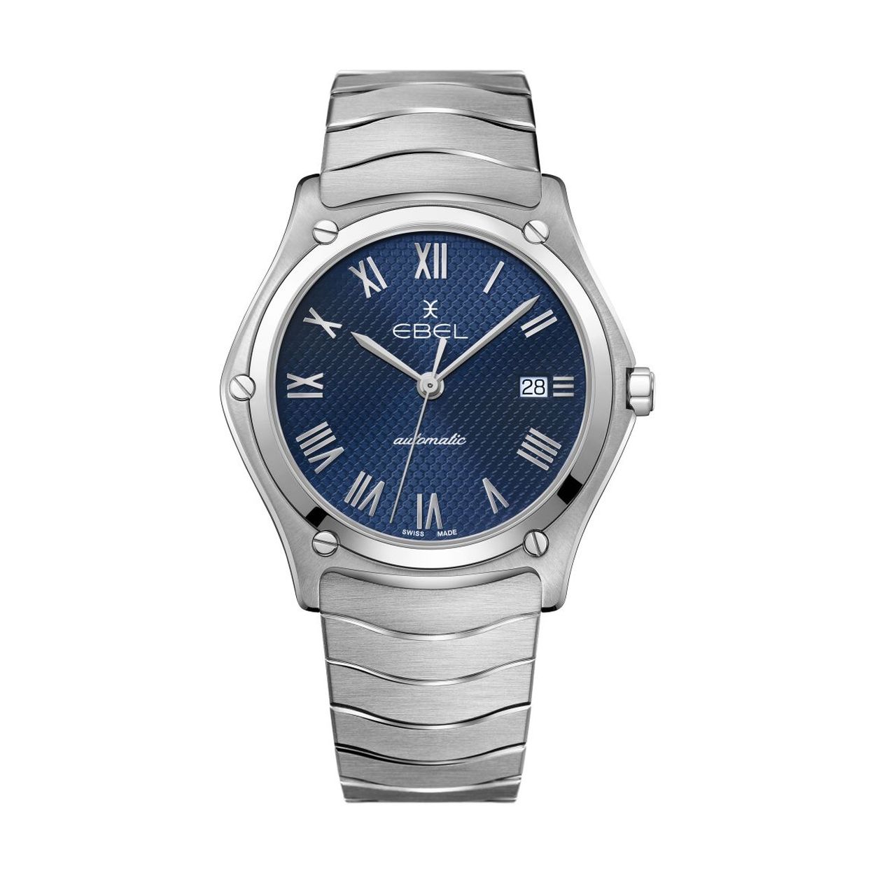 Dit herenhorloge is van het merk Ebel. Het is een horloge gemaakt van edelstaal. De diameter van de kast is 40 mm.
De verdere specificaties van het horloge zijn als volgt:
Glassoort: saffier kristal
Waterdichtheid: 5 ATM
Techniek: automaat 
Wijzerplaatkleur: Blauw
Bandkleur: Zilver