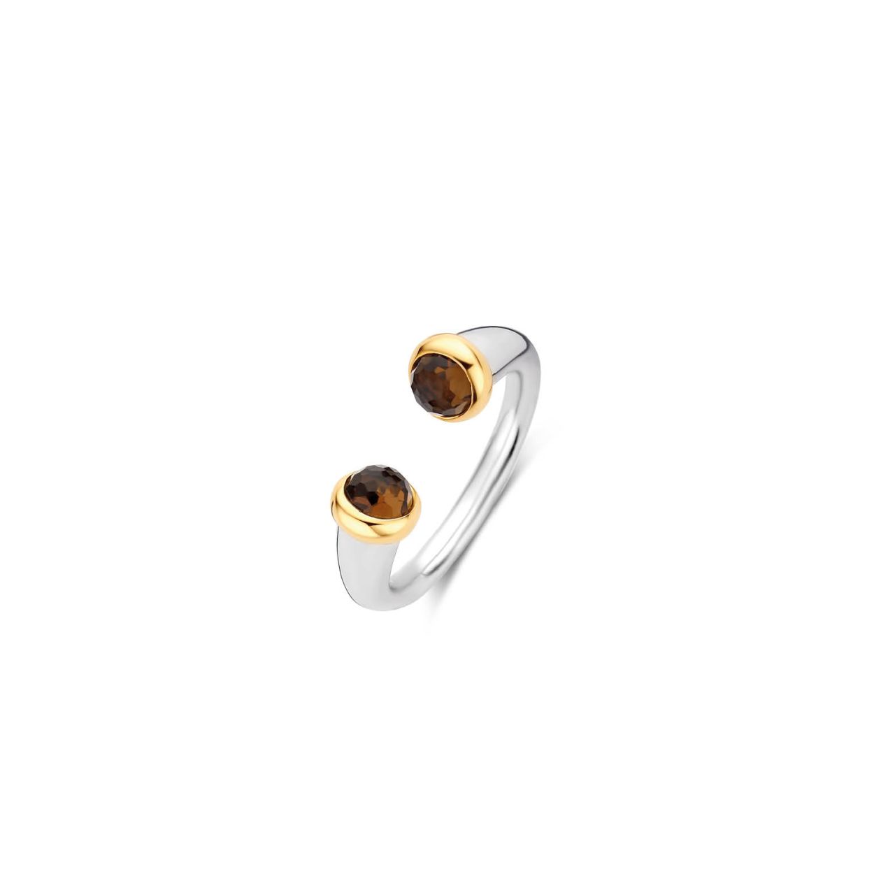 De TI SENTO - Milano Ring 12177TB is gemaakt van Zilver met een geelgouden plating. De kleurstelling van deze ring is Bruin.