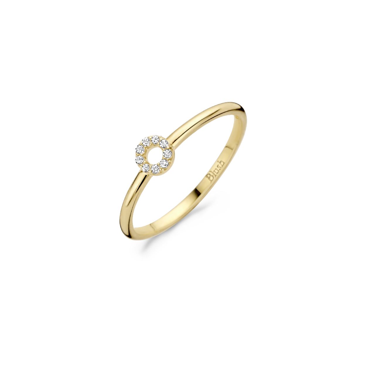 Blush - 14kt geelgouden damesring bezet met zirconia's - 1217YZI/54