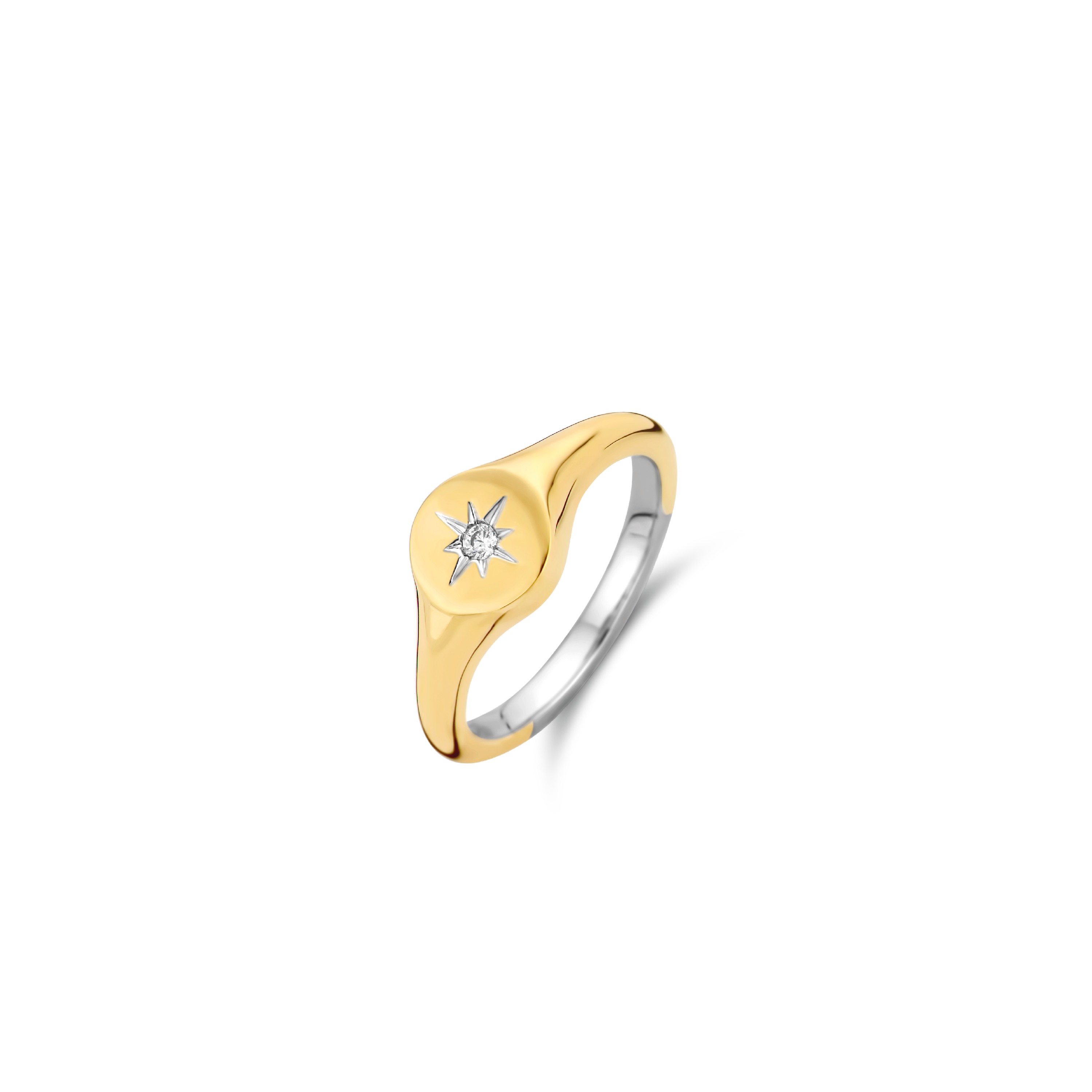 De TI SENTO - Milano Ring 12199ZY is gemaakt van Zilver gold plated. De kleurstelling van deze ring is Wit met geel verguld. Alle TI SENTO - Milano producten worden geleverd in een luxe geschenkverpakking.