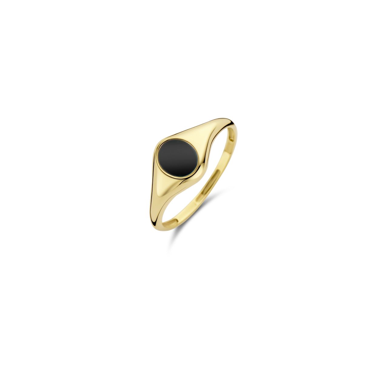 Blush Ring 1219YON - Geel Goud met Zwarte Onyx(14Krt.)