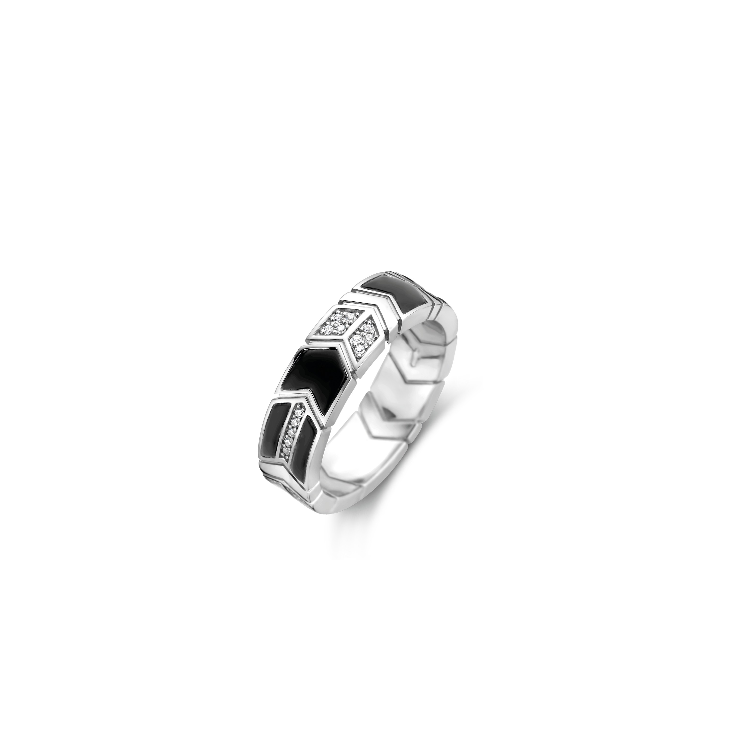 De TI SENTO - Milano Ring 12202BO is gemaakt van Zilver . De kleurstelling van deze ring is Zwarte Onyx. Alle TI SENTO - Milano producten worden geleverd in een luxe geschenkverpakking.