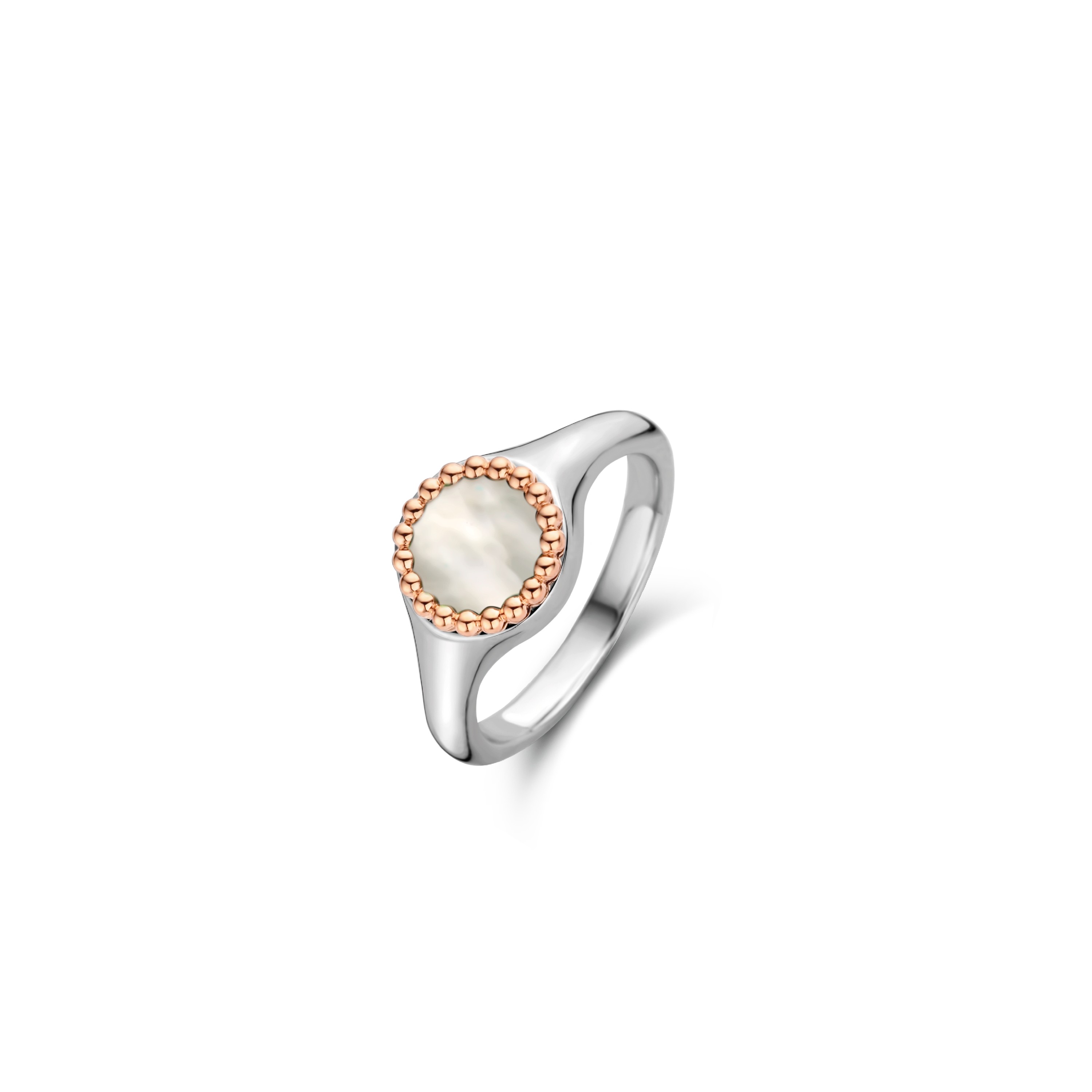 De TI SENTO - Milano Ring 12207MW is gemaakt van Zilver rose plated. De kleurstelling van deze ring is Parelmoer. Alle TI SENTO - Milano producten worden geleverd in een luxe geschenkverpakking.