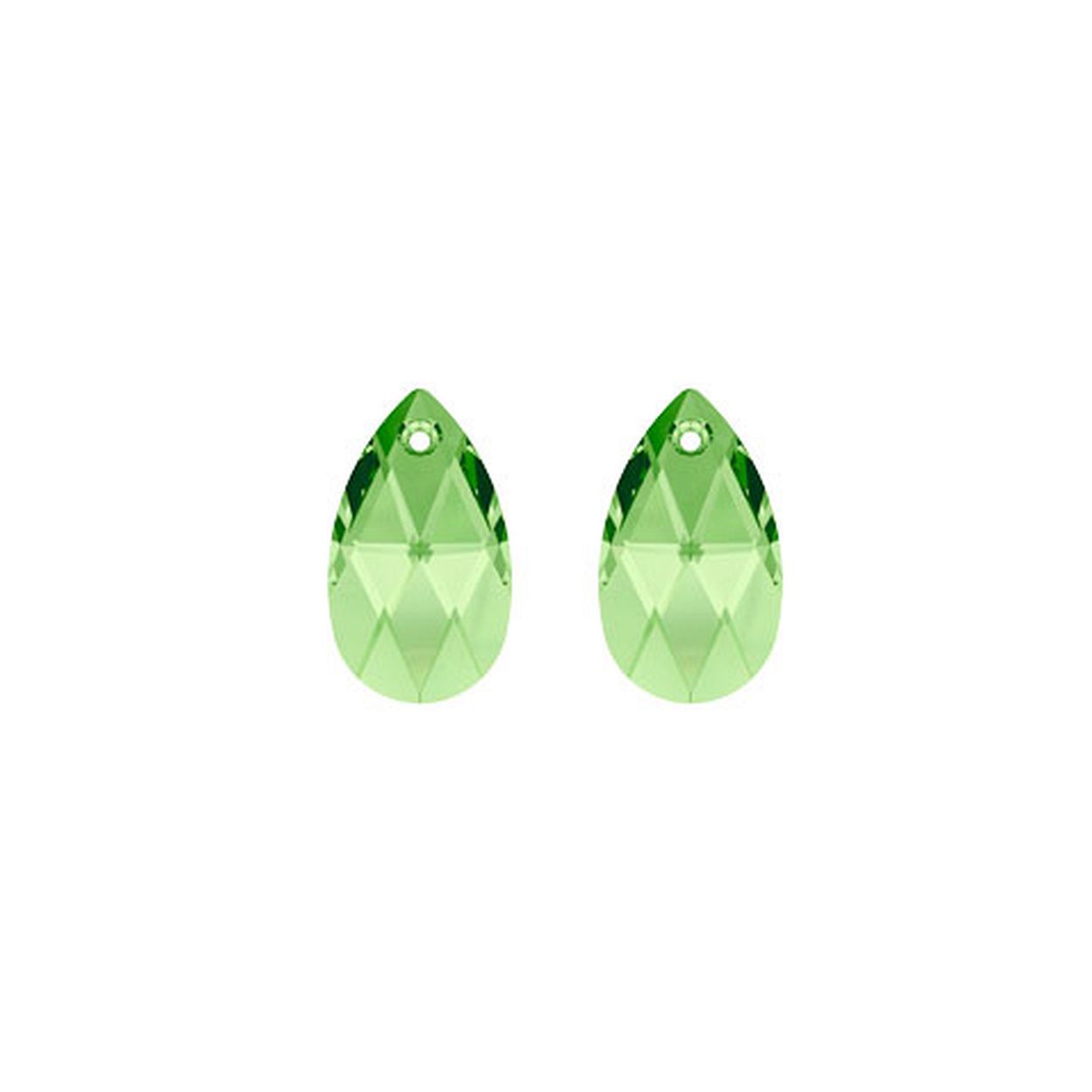 MY iMenso Creoli Carezza Pera pair of stones "Brillante
crystal" "Peridot" 16mm S
