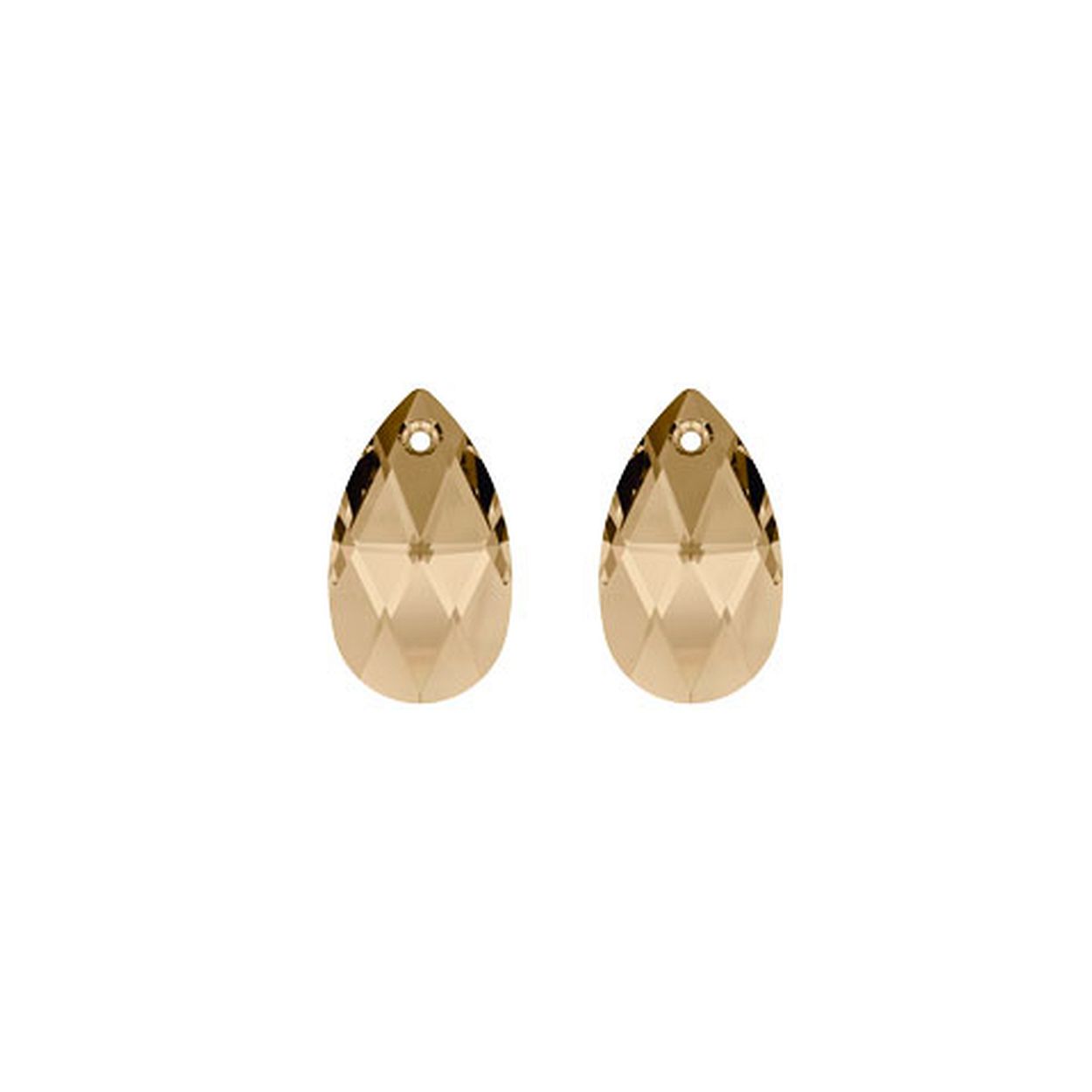 MY iMenso Creoli Carezza Pera pair of stones "Brillante
crystal" "Golden Shadow" 16mm 