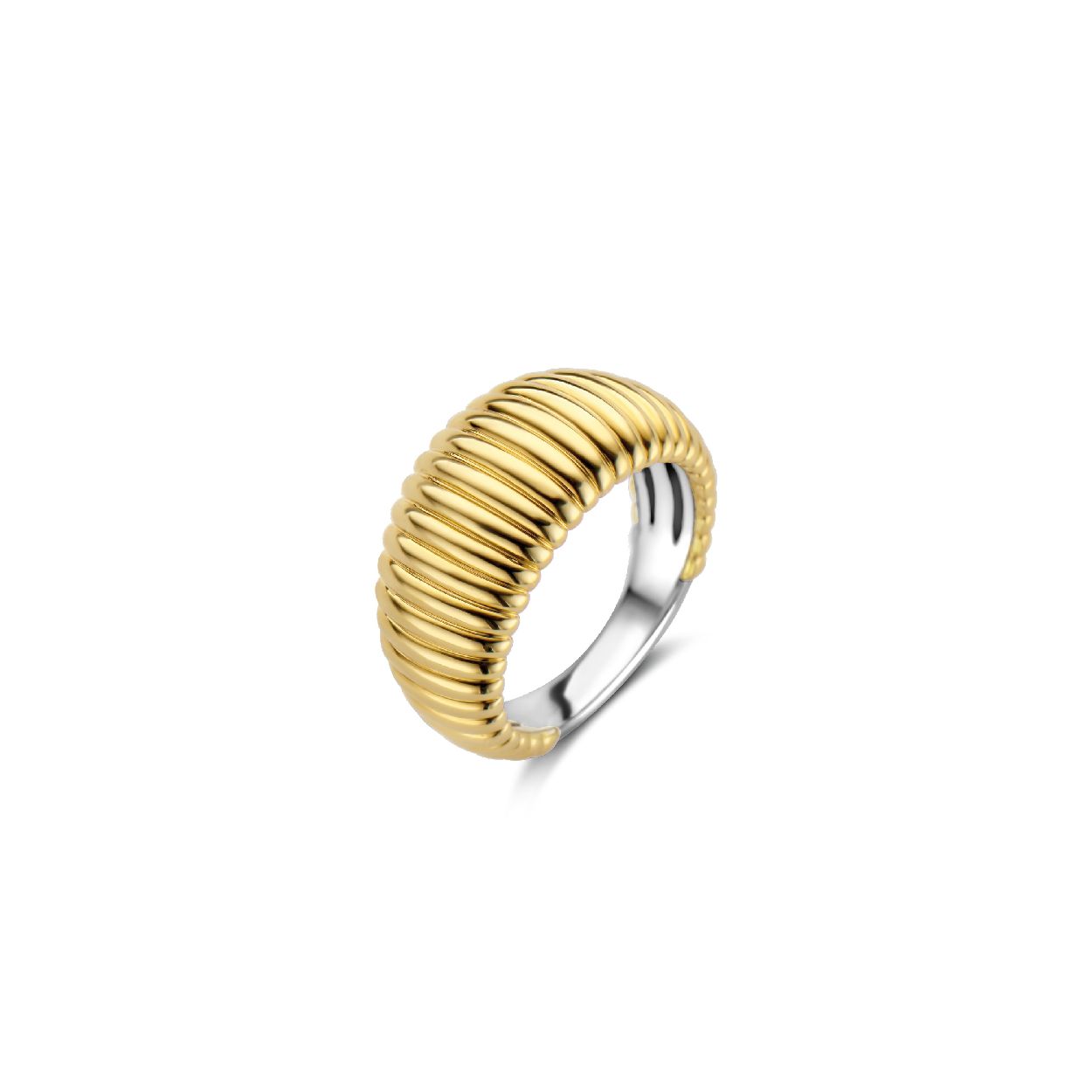 Dit is een Ring van het merk TI SENTO Milano. Dit sieraad heeft de volgende kleur: Zilver geel verguld