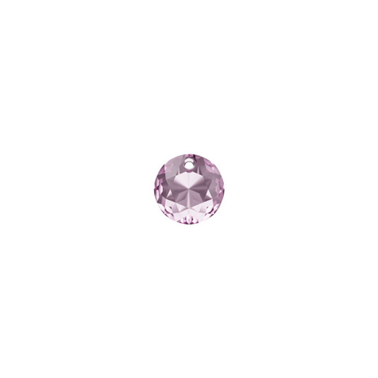 Ronde hanger gemaakt van Swarovski kristal. De hanger is transparant en meekleurend met de achtergrond en bij beweging schittert de hanger door de vele facetten. Deze Tonda stenen zijn uitsluitend geschikt voor de Carezza hanger en oorhangers.

MY iMenso Creoli Carezza Tonda single stone "Brillante
crystal" "L. Amethyst" 10mm