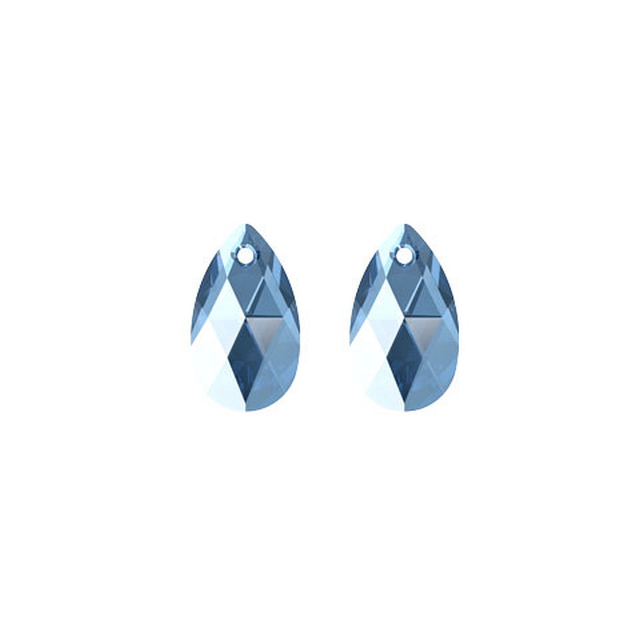 MY iMenso Creoli Carezza Pera pair of stones "Brillante
crystal" "Light Sapphire" 16mm